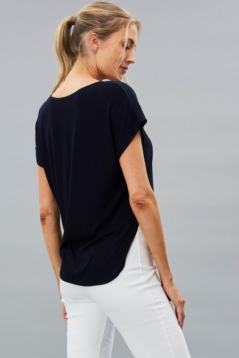 Short Sleeve V-Neck Hybrid Tee