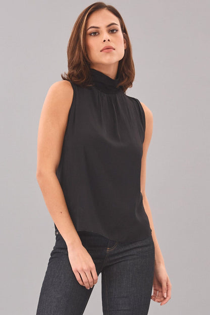 Sleeveless Mock Neck