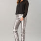 Metallic Vegan Leather Pant