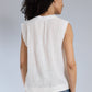 Crinkle Cotton Sleeveless Henley