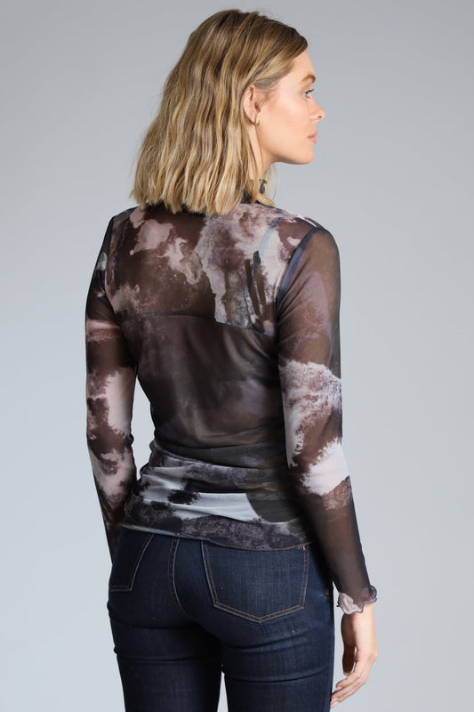 Lunar Eclipse Mesh Turtleneck