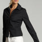 Stretch Poplin Zip Front