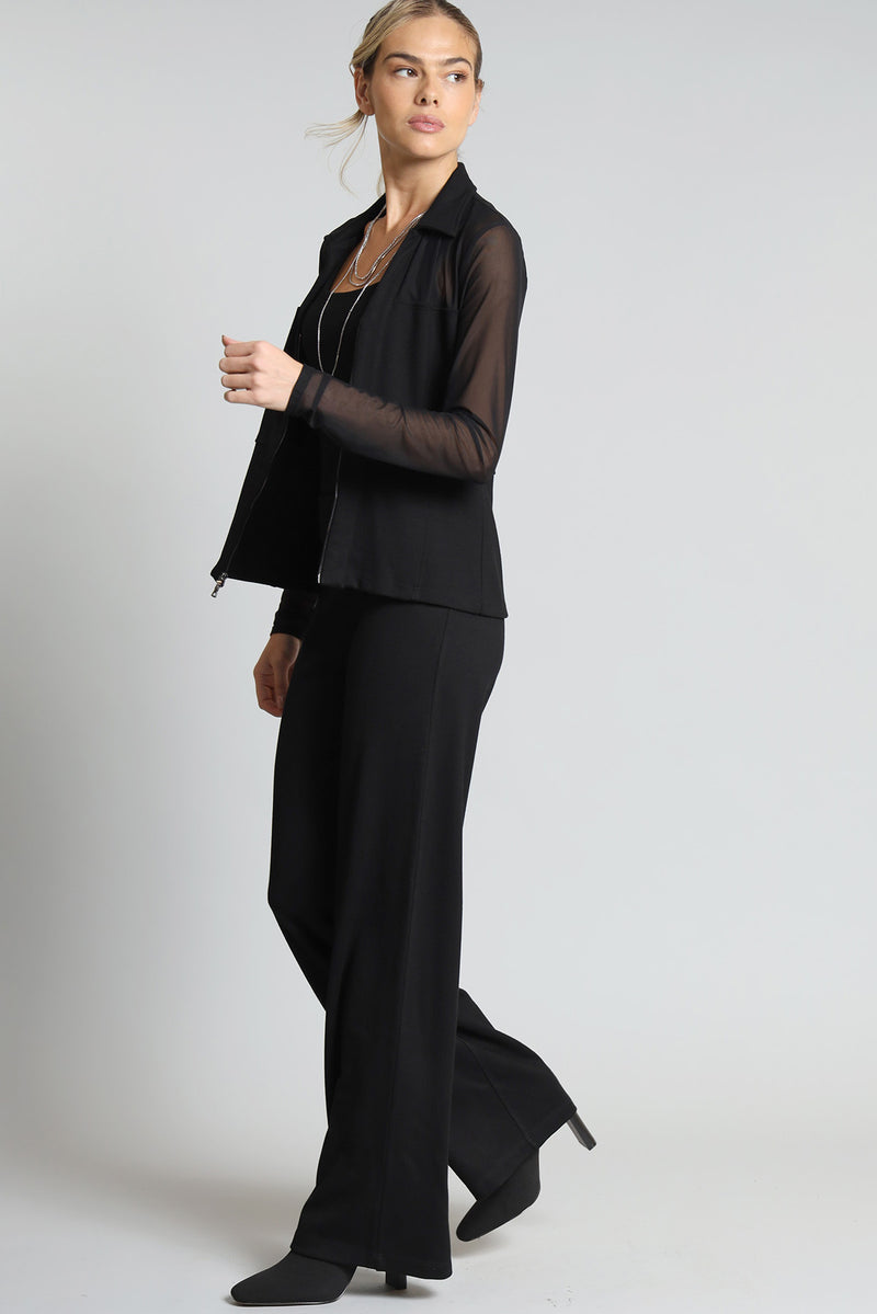 Ponte Mesh Fitted Top