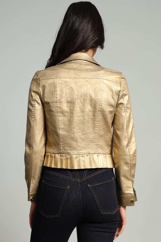 Ruffle Jean Jacket