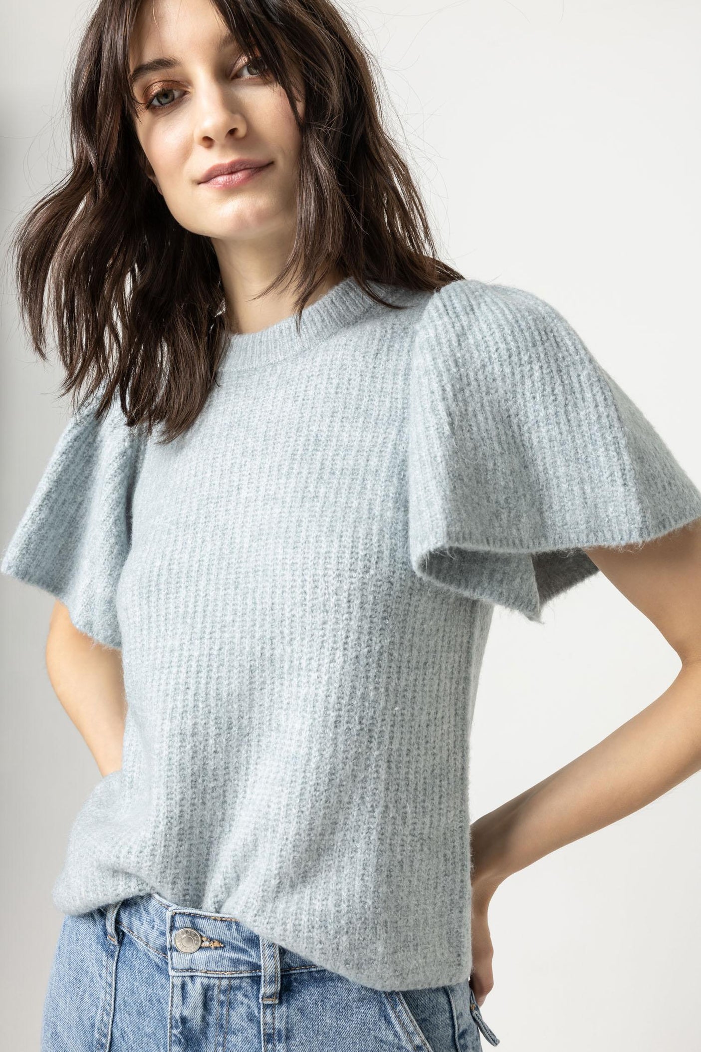 Flutter Sleeve Crewneck