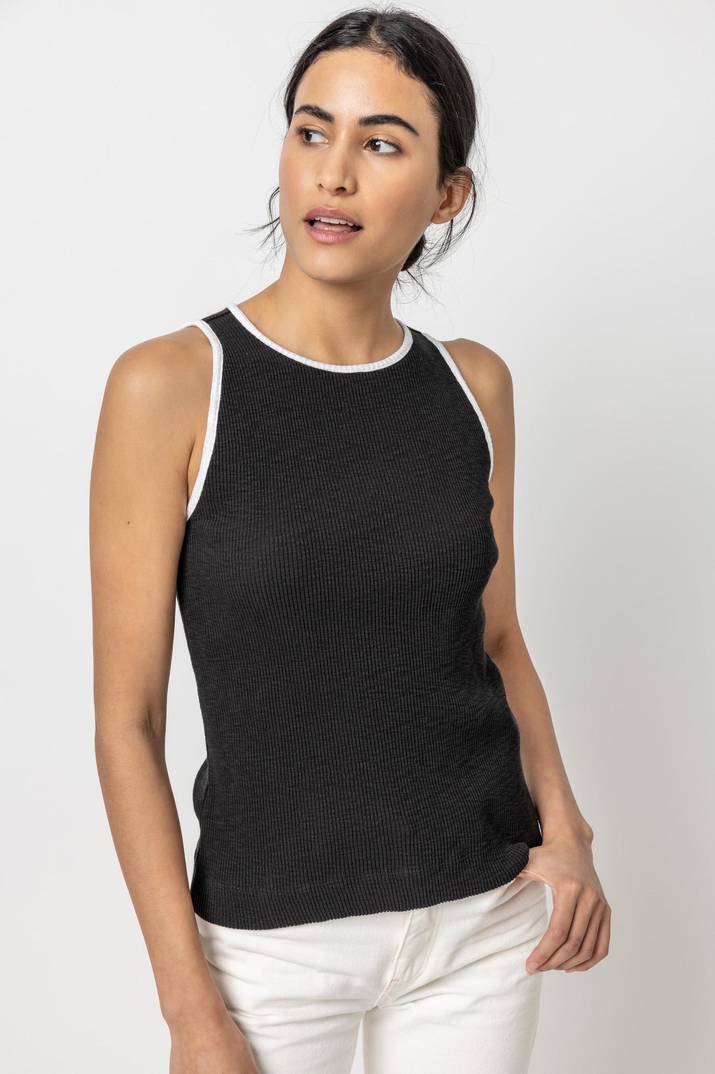 Contrast Binding Crew Tank