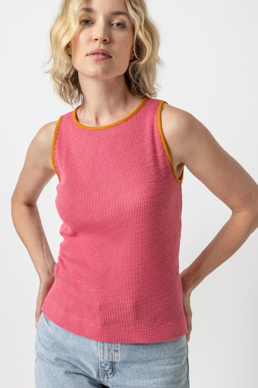 Contrast Binding Crew Tank