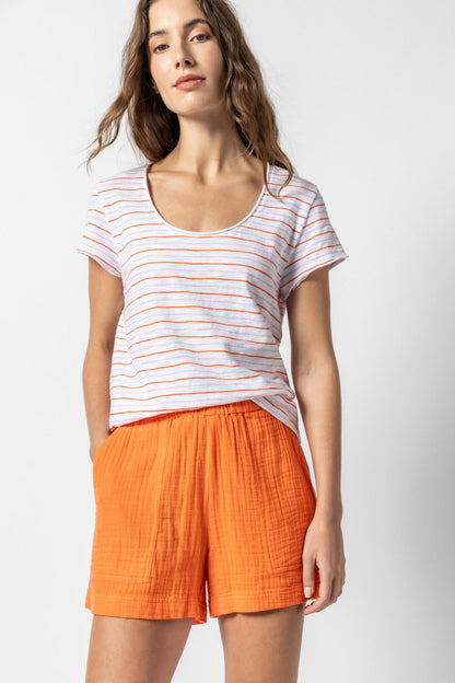 Striped Scoop Neck Tee