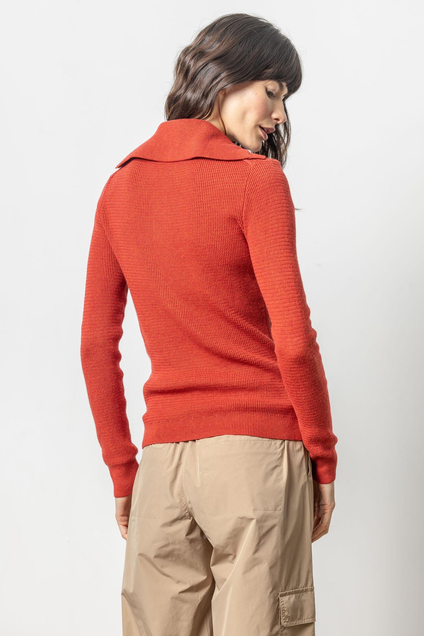 Button Collar Henley Sweater