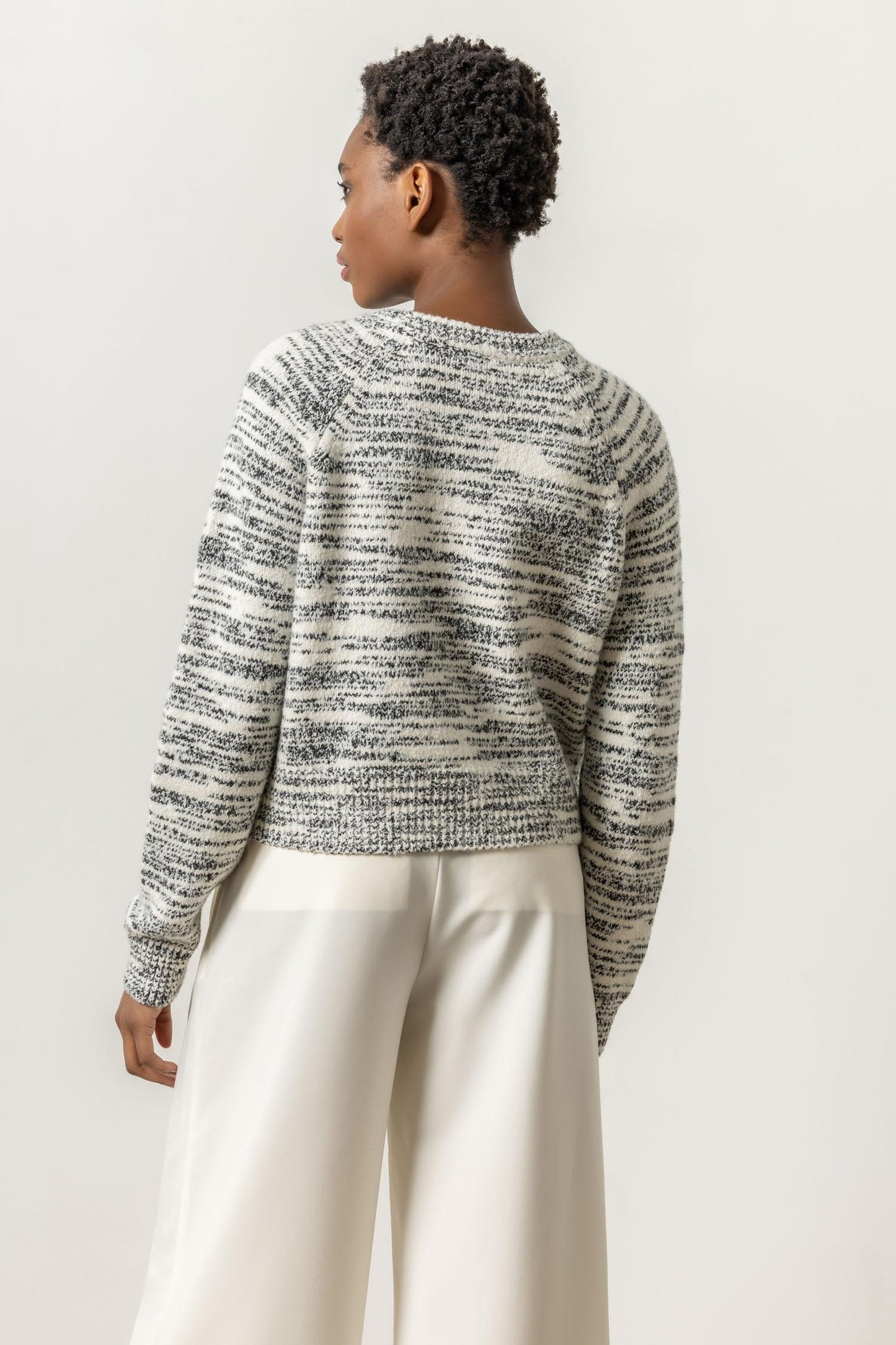 Ribbed Neck Raglan Sweater