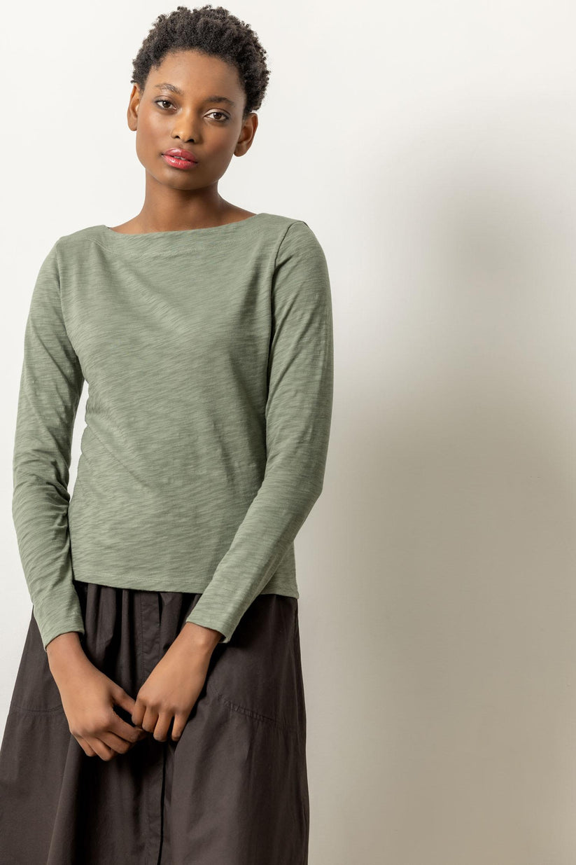 L/S Seamed Boatneck