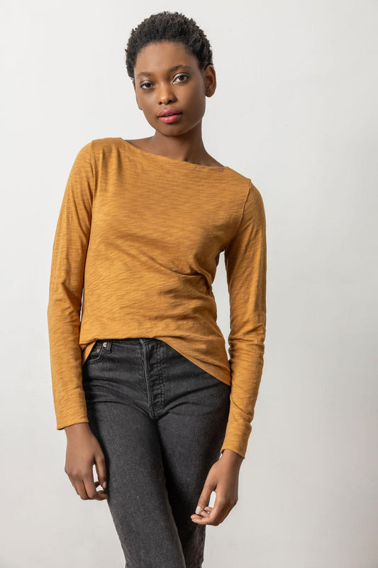 L/S Seamed Boatneck