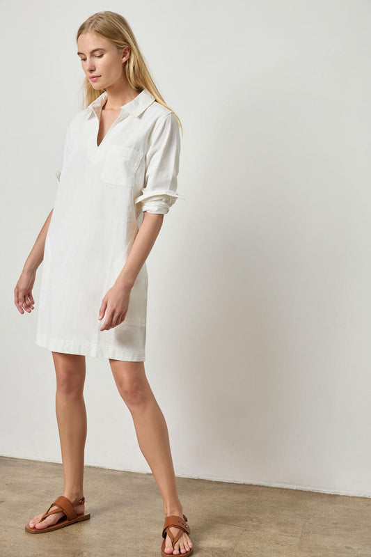 Split Neck Collar Dress