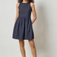 Eyelet High Neck Minidress
