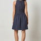 Eyelet High Neck Minidress