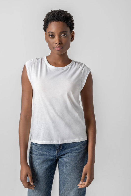 Shirred Shoulder Tee