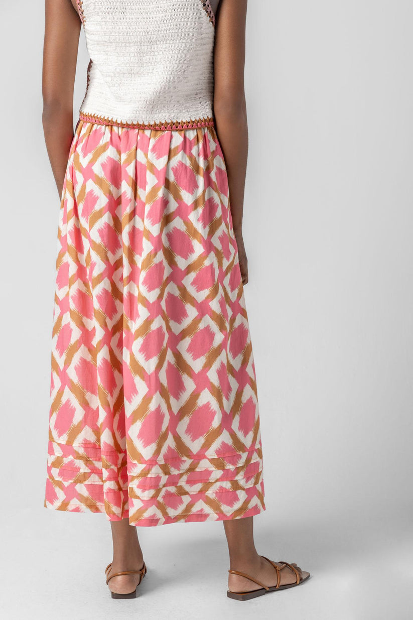 Shirred Elastic Waist Skirt