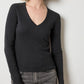 Rib Slub L/S V-Neck