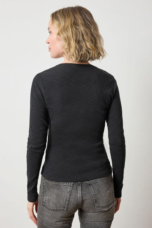 Rib Slub L/S V-Neck
