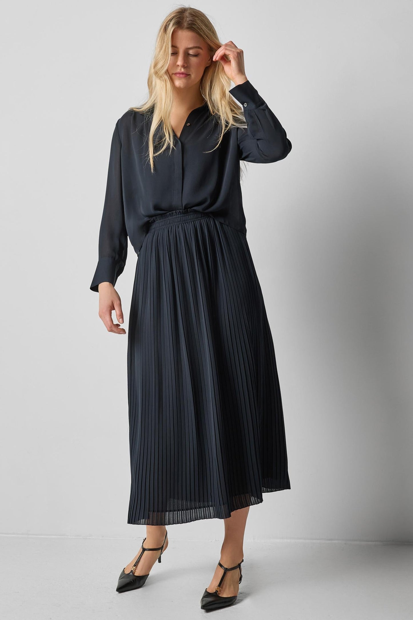 Pleated Maxi Skirt