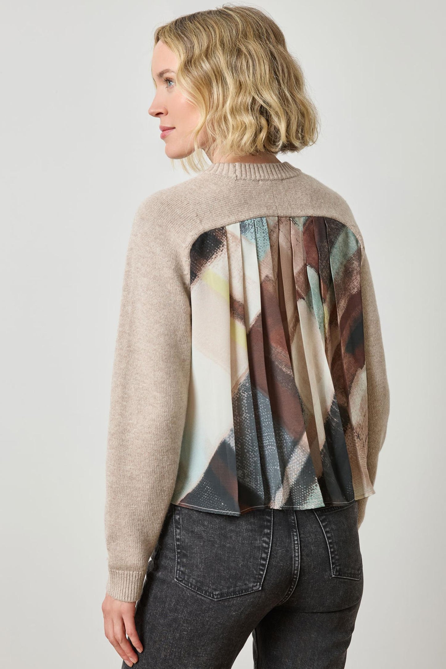 Pleat Back Raglan Sweater