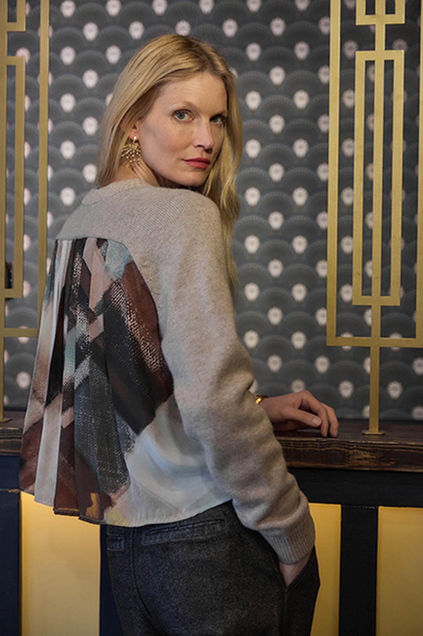 Pleat Back Raglan Sweater