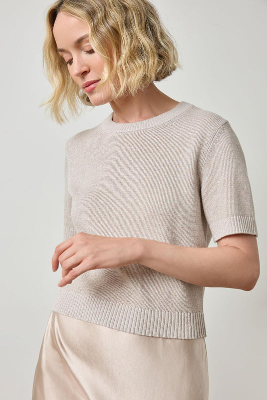 Short Sleeve Sparkle Sweater