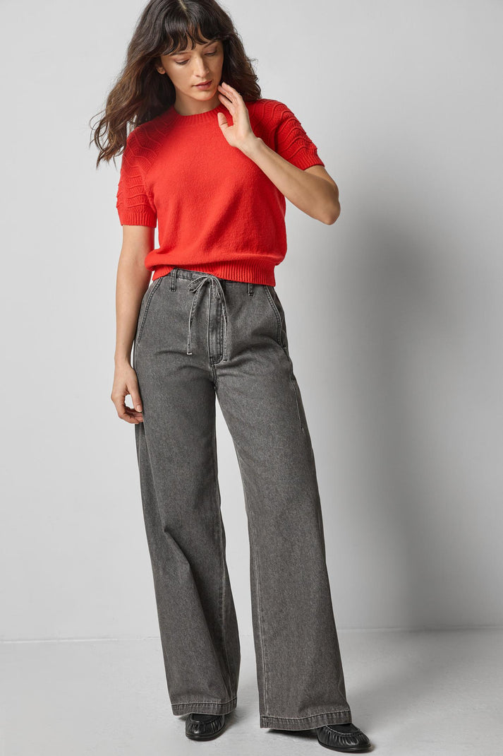 Textured Sleeve Sweater