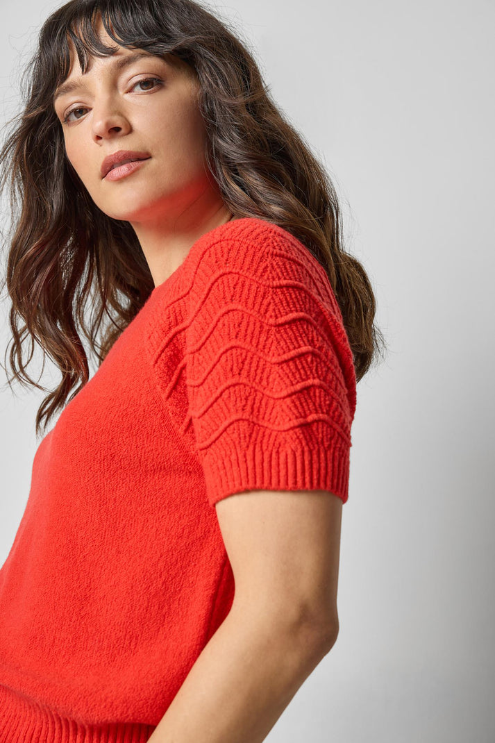 Textured Sleeve Sweater