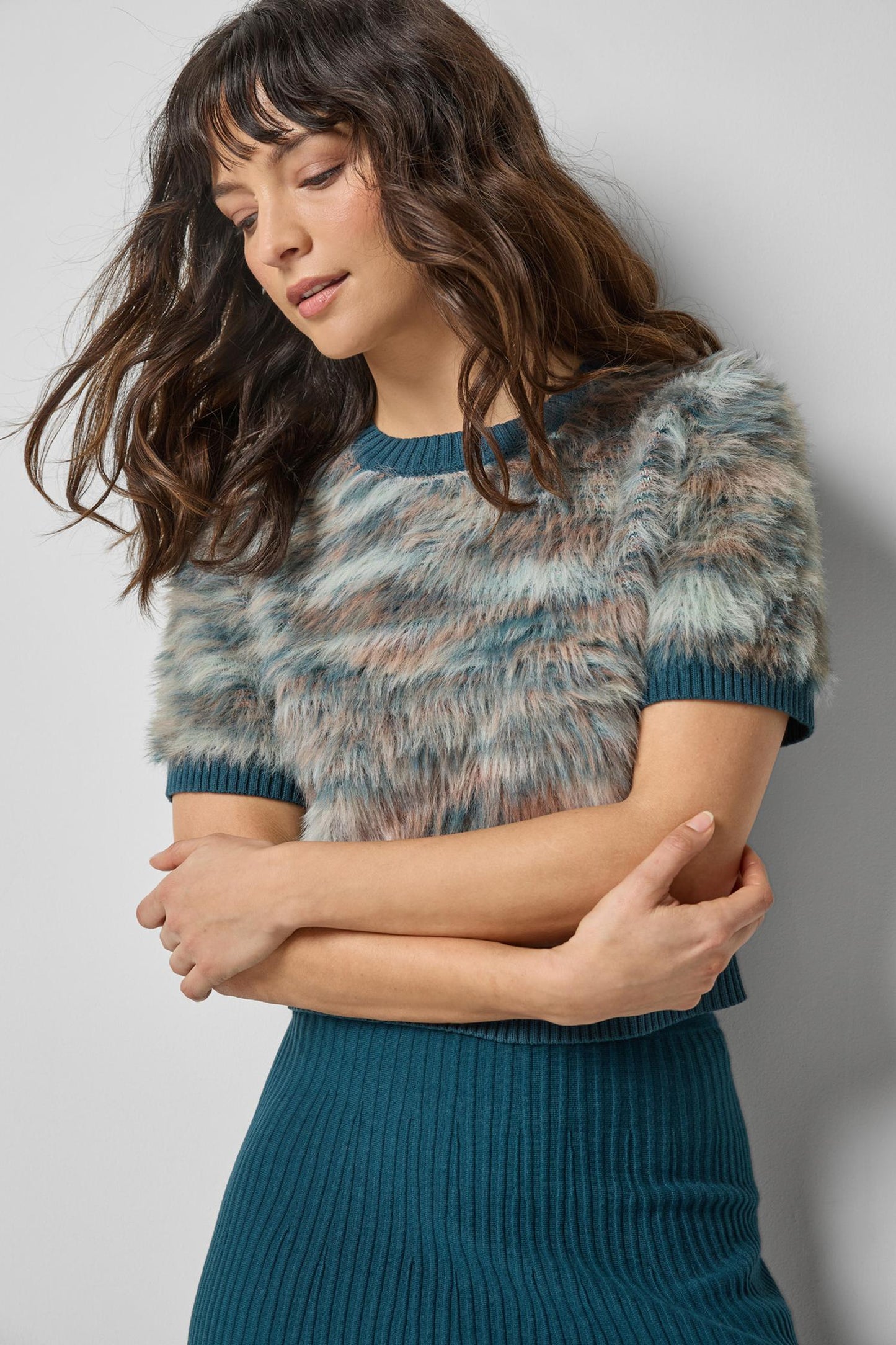 Short Sleeve Brushed Crewneck