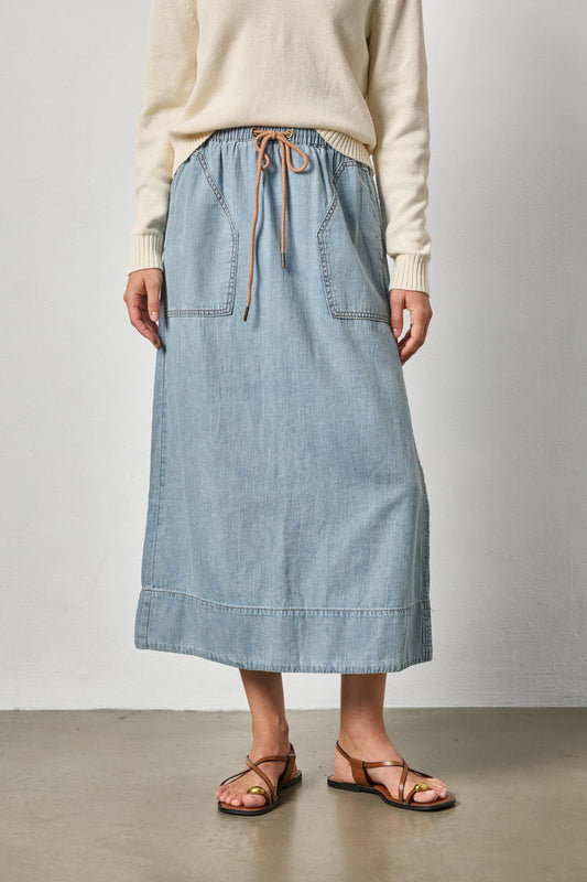 Denim Drawcord Skirt