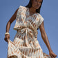 Ikat Shirred Shoulder Top