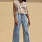 Ikat Shirred Shoulder Top