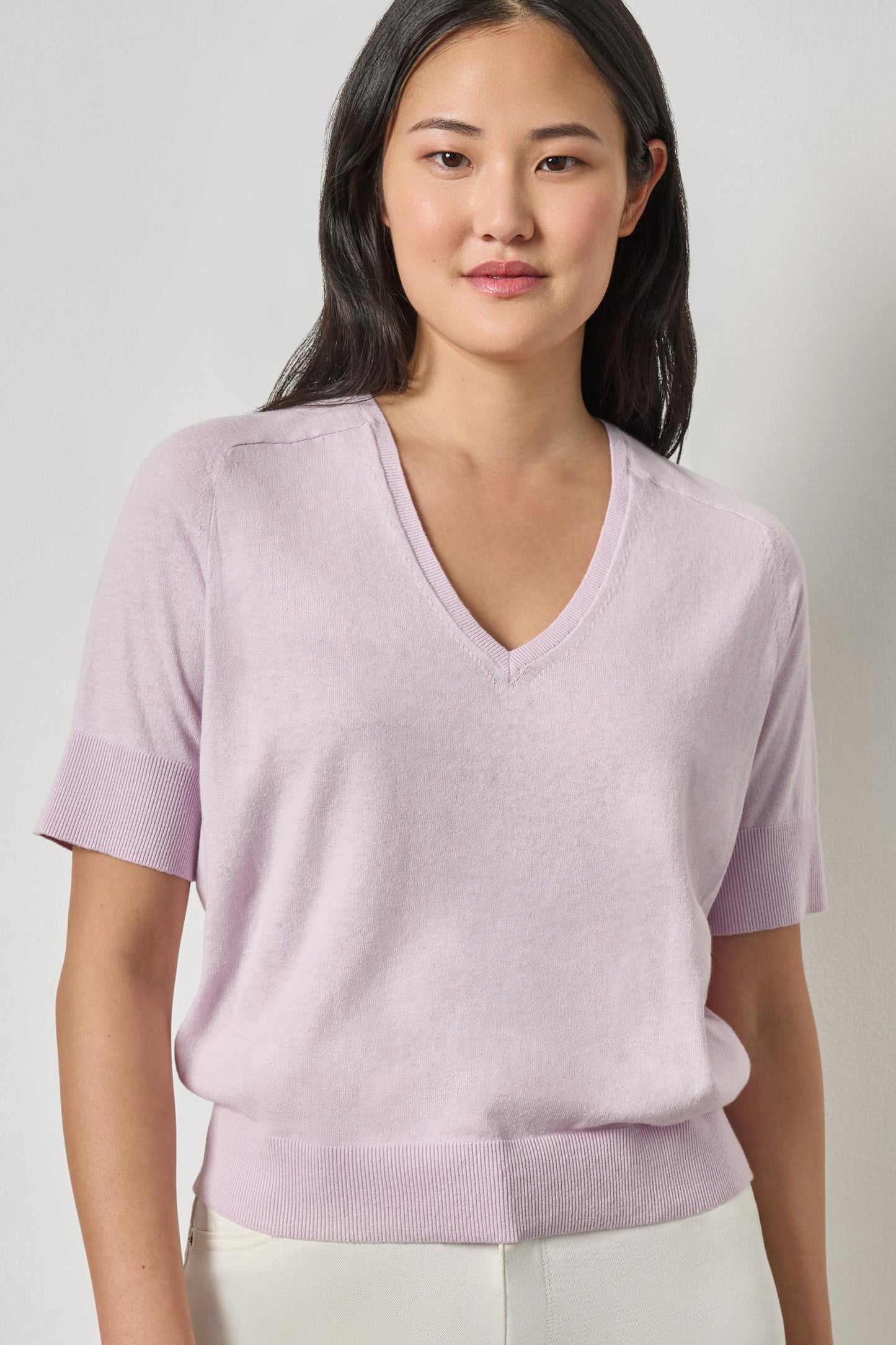 V-Neck Saddle Sleeve Sweater