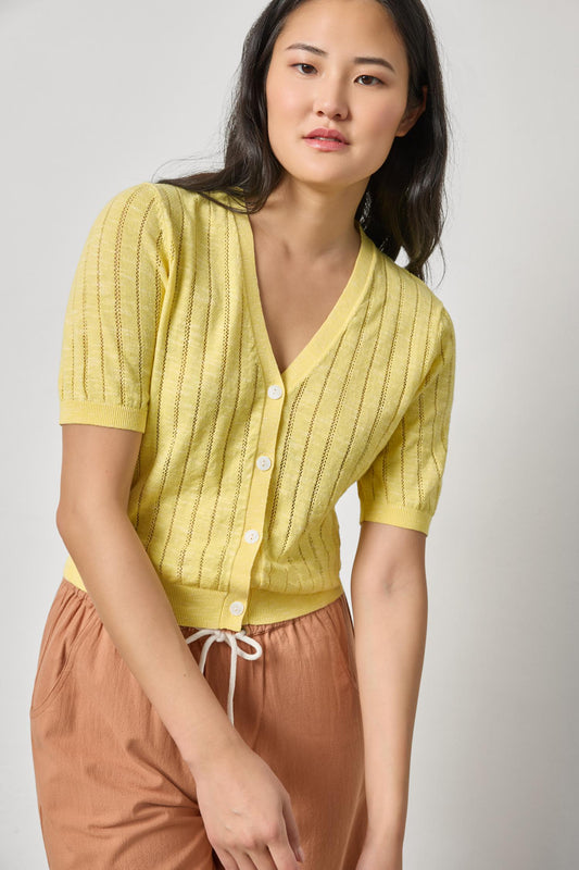 Open Stitch V-Neck Cardigan