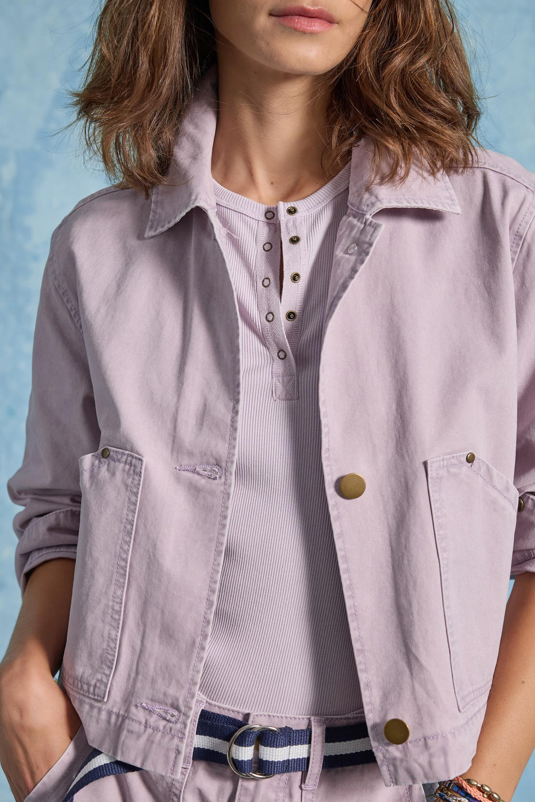 Sunwashed Cap Sleeve Henley