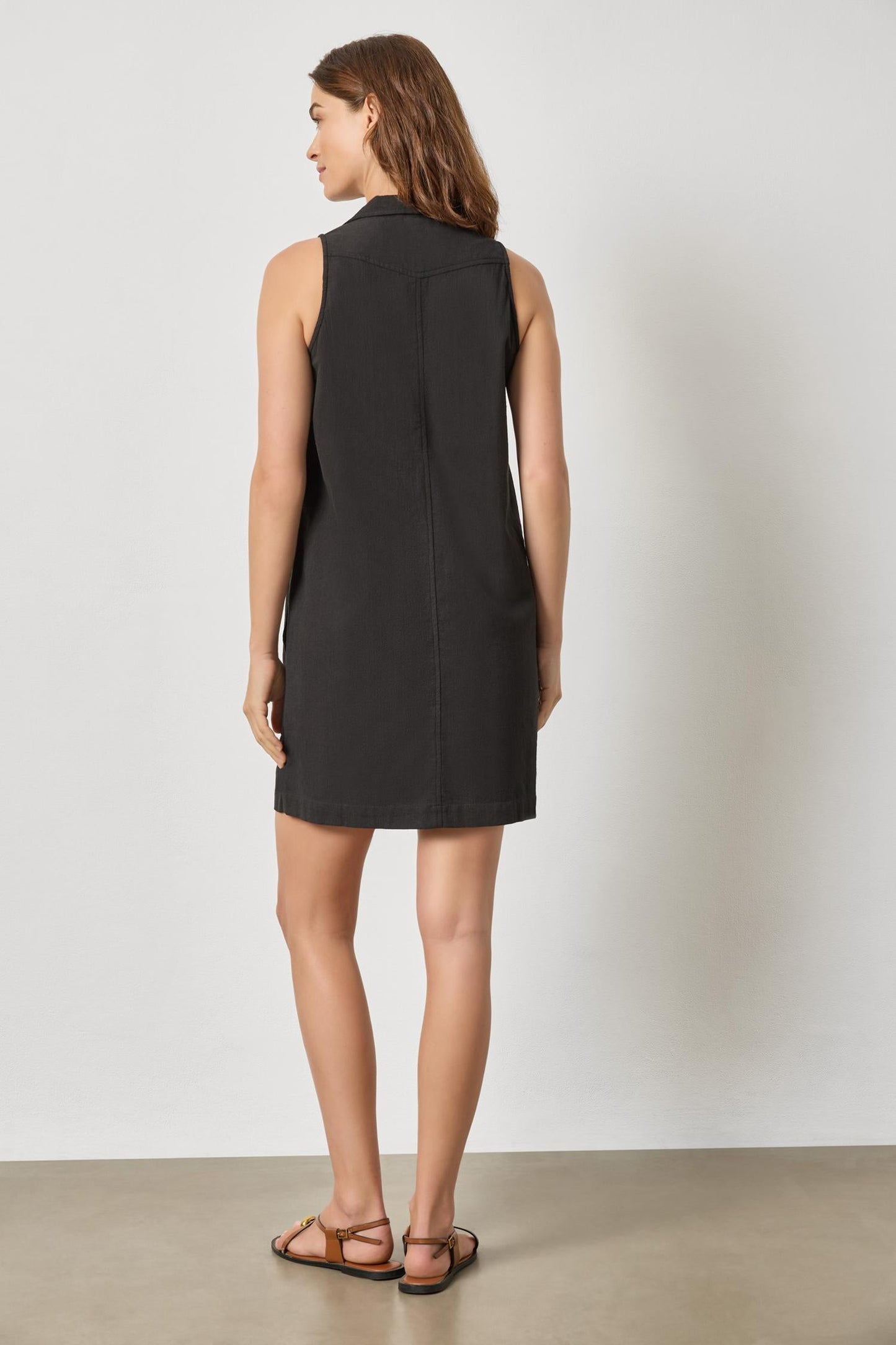 Sleeveless Pleat Pocket Dress
