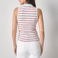 Striped Sleeveless Collared Top
