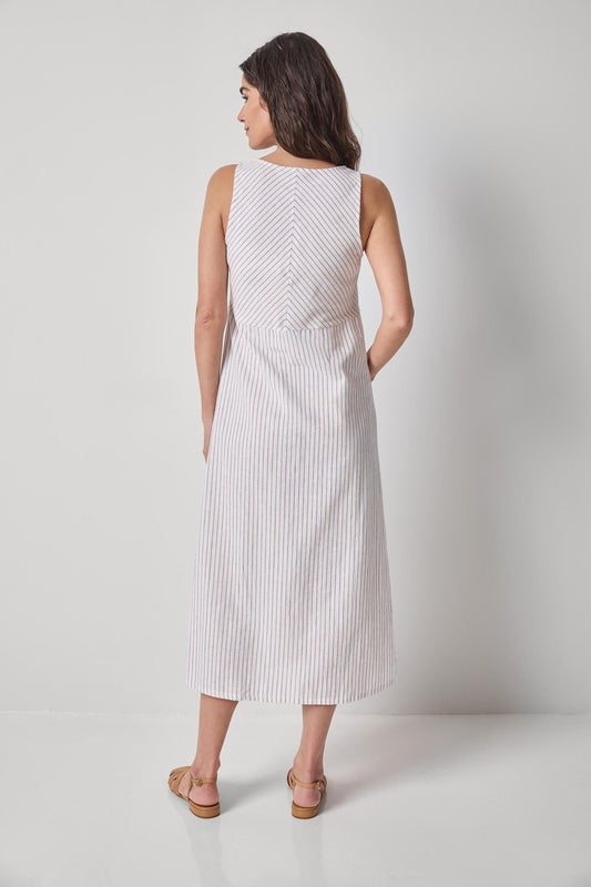 Striped Keyhole Midi Dress