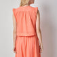 Smocked Shoulder V-Neck