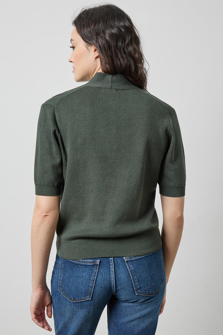 V-Neck Elbow Sleeve Sweater