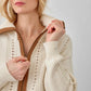 Contrast Collar Zip Cardigan