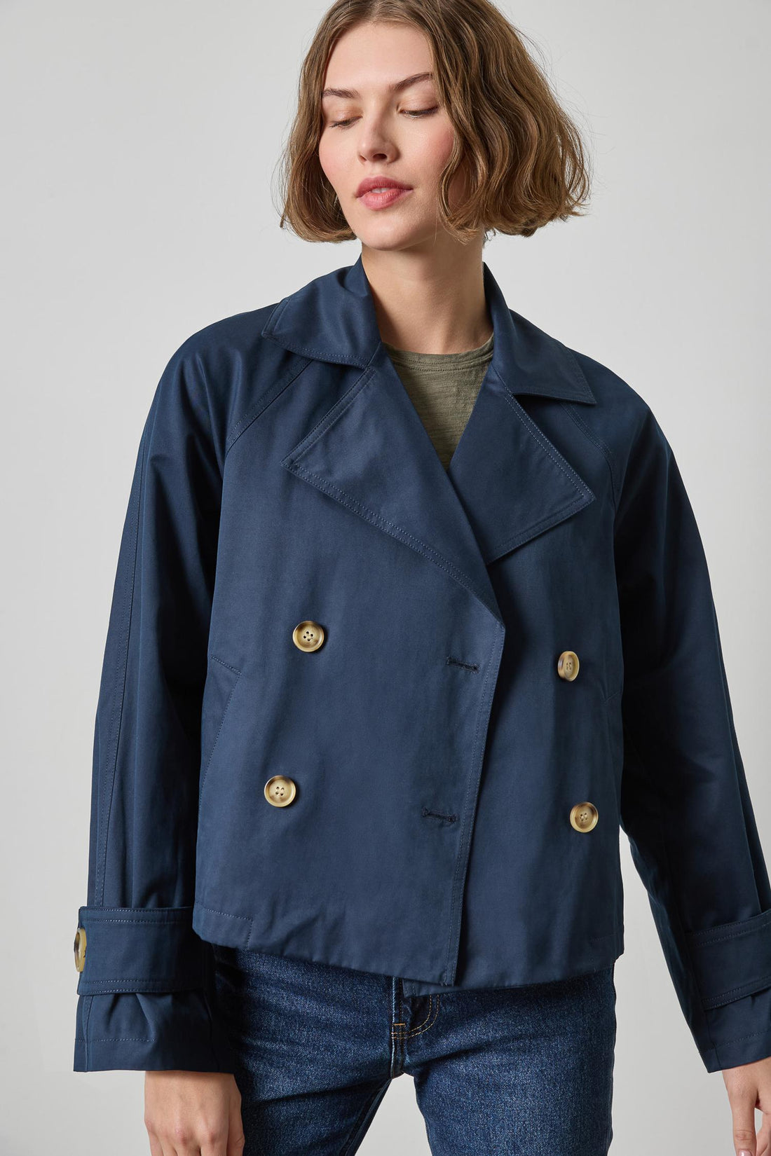 Double Breasted Short Trench