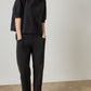 Half Sleeve Ribbed Trim Sweatshirt