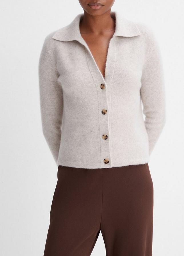 Plush Cashmere Polo Cardigan