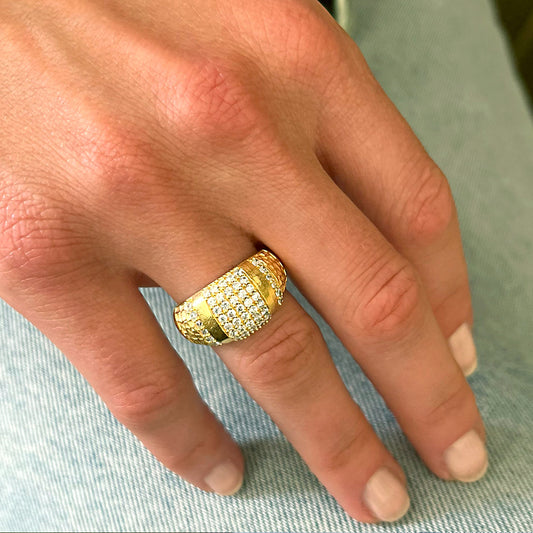 Gold Pave Cocktail Ring