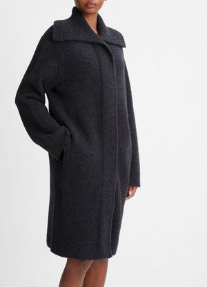 Ribbed Sailor-Collar Cardigan Coat