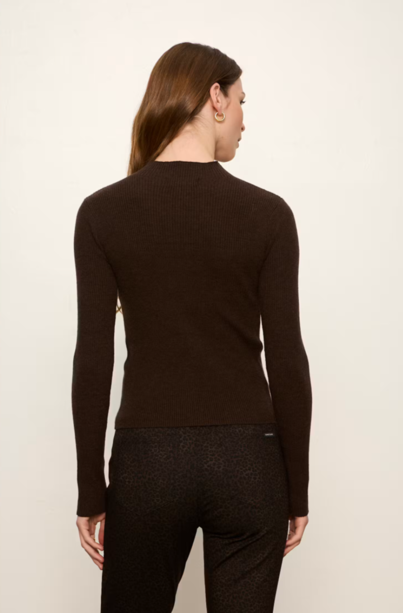 High Neck Ribbed Cardi