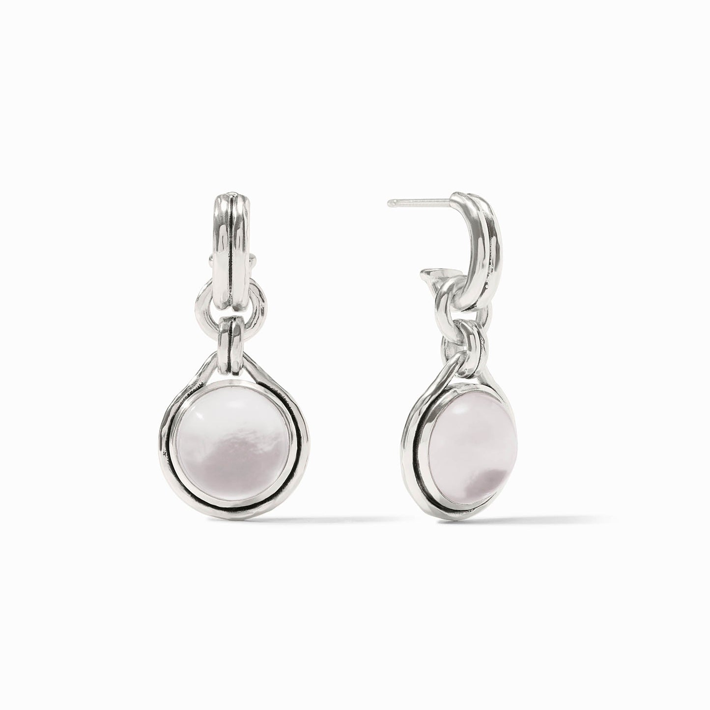 Silver Solara Hoop & Charm Earring-Clear