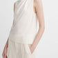 Stretch-Silk Draped Sleeveless Blouse